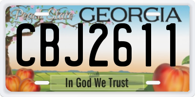 GA license plate CBJ2611