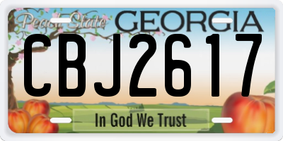 GA license plate CBJ2617