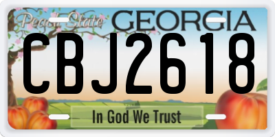 GA license plate CBJ2618