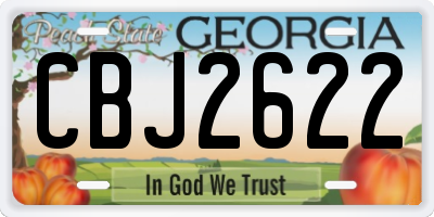 GA license plate CBJ2622