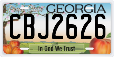 GA license plate CBJ2626