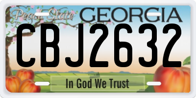 GA license plate CBJ2632