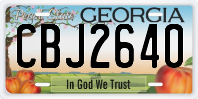 GA license plate CBJ2640