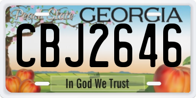 GA license plate CBJ2646