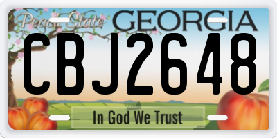 GA license plate CBJ2648