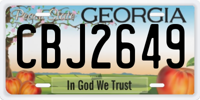 GA license plate CBJ2649