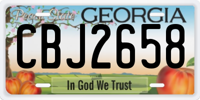 GA license plate CBJ2658