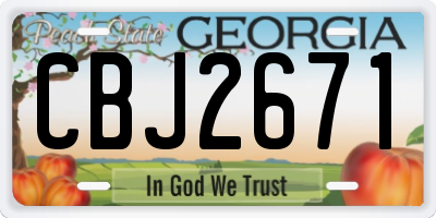 GA license plate CBJ2671