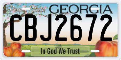GA license plate CBJ2672