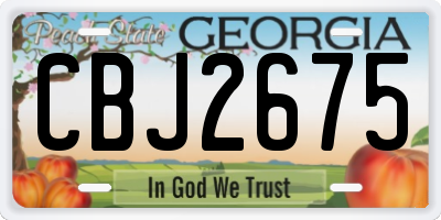 GA license plate CBJ2675