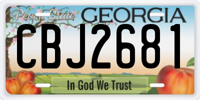 GA license plate CBJ2681