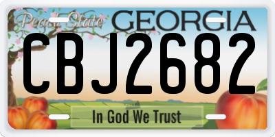 GA license plate CBJ2682