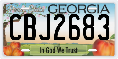 GA license plate CBJ2683