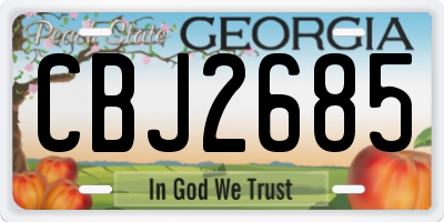 GA license plate CBJ2685