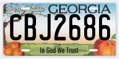 GA license plate CBJ2686