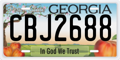 GA license plate CBJ2688
