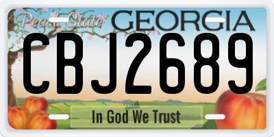 GA license plate CBJ2689