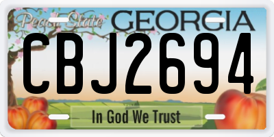GA license plate CBJ2694