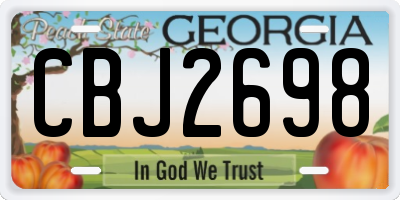 GA license plate CBJ2698