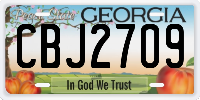 GA license plate CBJ2709