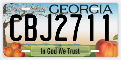 GA license plate CBJ2711