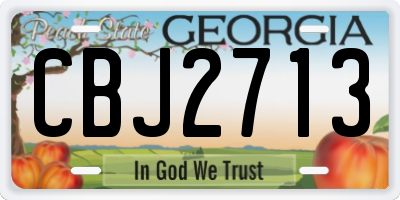 GA license plate CBJ2713