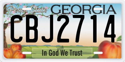 GA license plate CBJ2714
