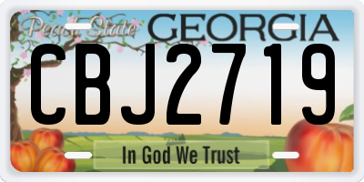 GA license plate CBJ2719