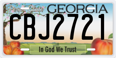 GA license plate CBJ2721