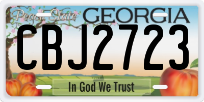 GA license plate CBJ2723