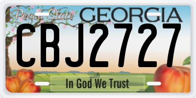 GA license plate CBJ2727