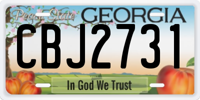GA license plate CBJ2731