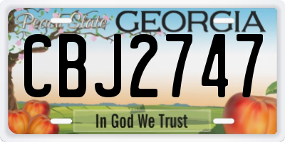 GA license plate CBJ2747