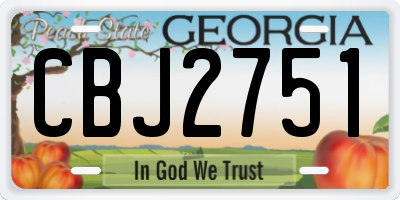 GA license plate CBJ2751