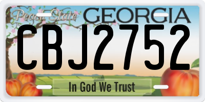GA license plate CBJ2752