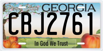 GA license plate CBJ2761