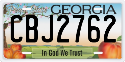 GA license plate CBJ2762
