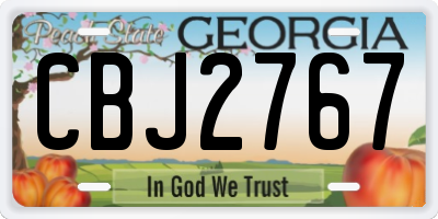 GA license plate CBJ2767