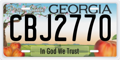 GA license plate CBJ2770