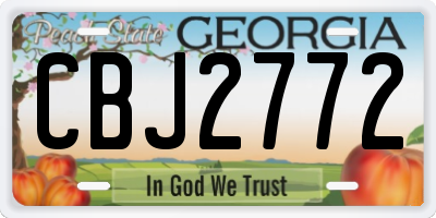 GA license plate CBJ2772