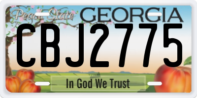 GA license plate CBJ2775
