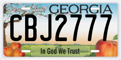 GA license plate CBJ2777