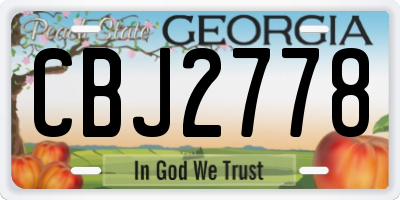 GA license plate CBJ2778