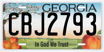 GA license plate CBJ2793