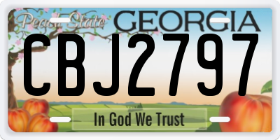 GA license plate CBJ2797