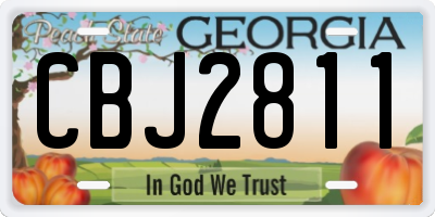 GA license plate CBJ2811