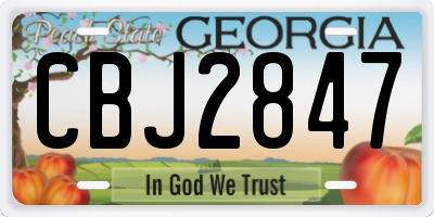 GA license plate CBJ2847