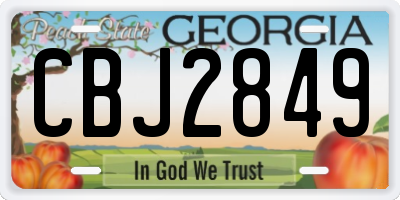 GA license plate CBJ2849