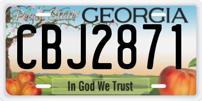 GA license plate CBJ2871