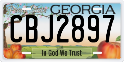 GA license plate CBJ2897